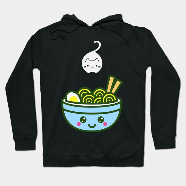 Ramen and cat Hoodie by Hunter_c4 "Click here to uncover more designs"